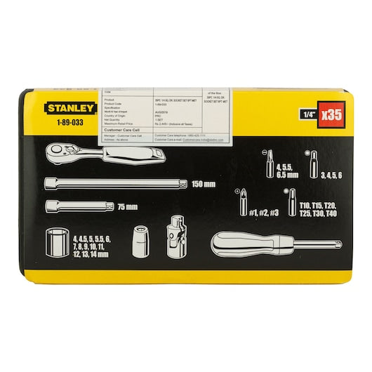 Stanley 35-Pc 1/4" Drive 6PT Socket & Bit Kit
