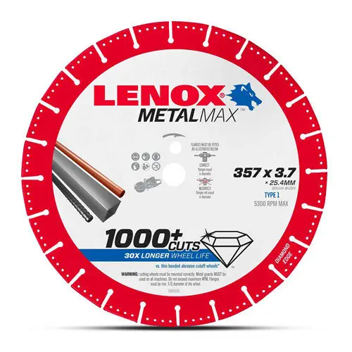Lenox 14" Diamond Cut-Off Wheel 3.2mm