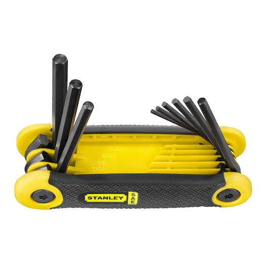 Stanley 9pc SAE Folding Hex Key Set - Tools Warehouse