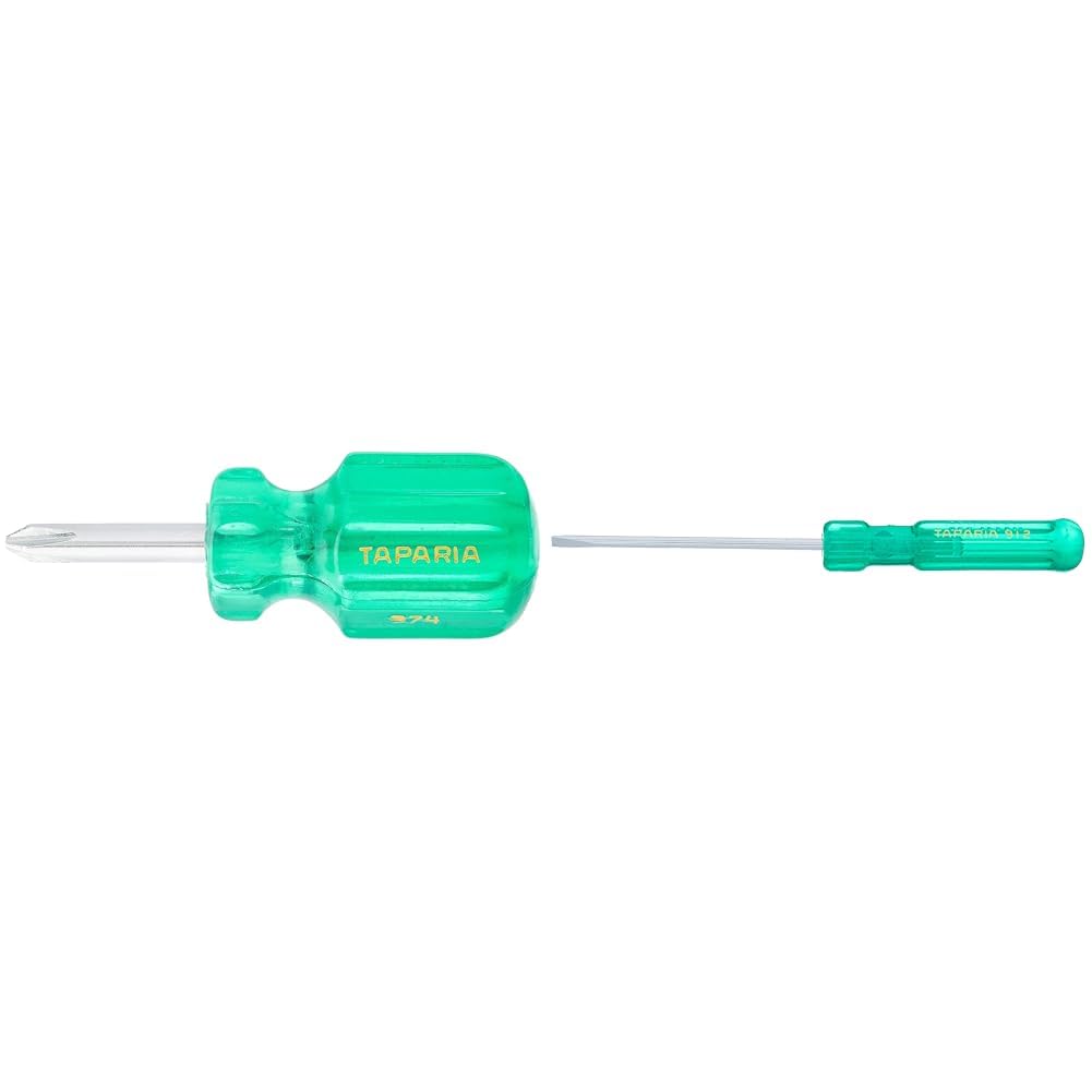 Taparia 974 Two-in-One Stubby Screwdriver Green/Silver