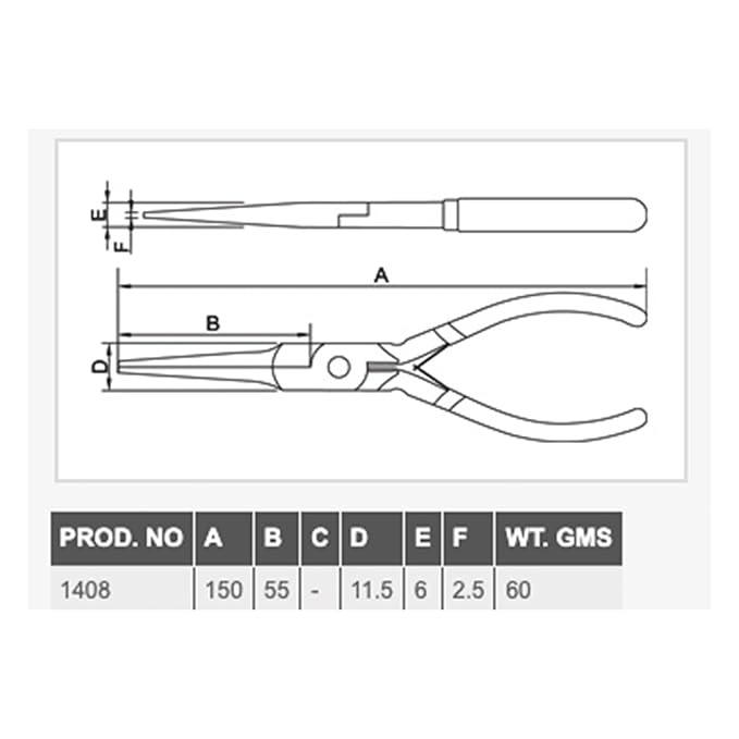 Taparia 1408 Long Needle Mini Plier Silver/Brown