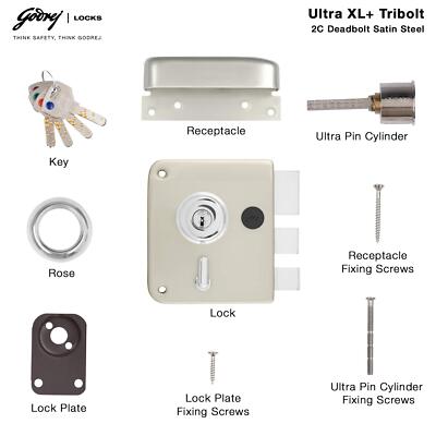 Tribolt Ultra XL+ Rim Lock | Godrej