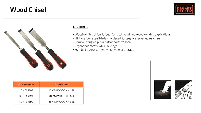 BLACK+DECKER Cutting Edge Wood Chisel