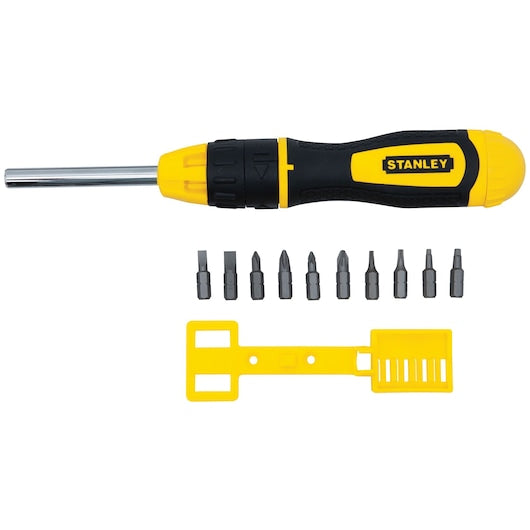 Stanley 10pc Ratcheting Multibit Screwdriver Set - Tools Warehouse