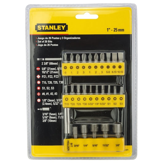 Stanley 29pc Screwdriver Insert Bit Set - Tools Warehouse