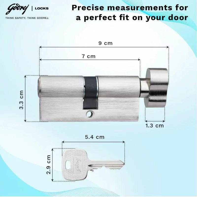 70 mm Eco Pin Cylinder 1CK - Matte Black | High Security Lock Cylinder