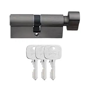 70mm Pin Cylinder 1CK - Matte Black Nickel