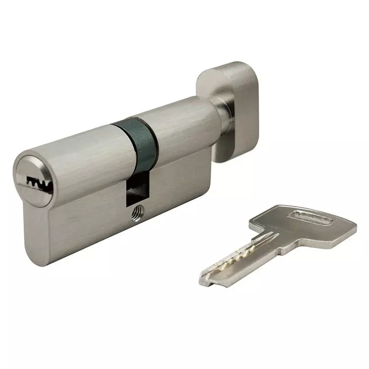70 mm Pin Cylinder 2C - Satin Steel | High Security Lock Cylinder