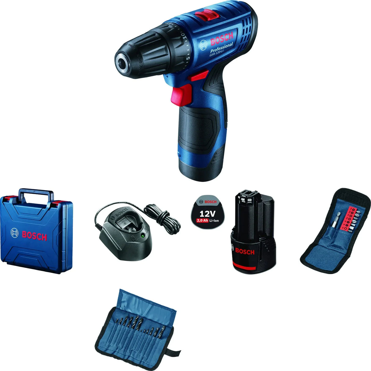 Bosch GSR 120‑LI Cordless Drill Driver Kit Pro - Tools Warehouse