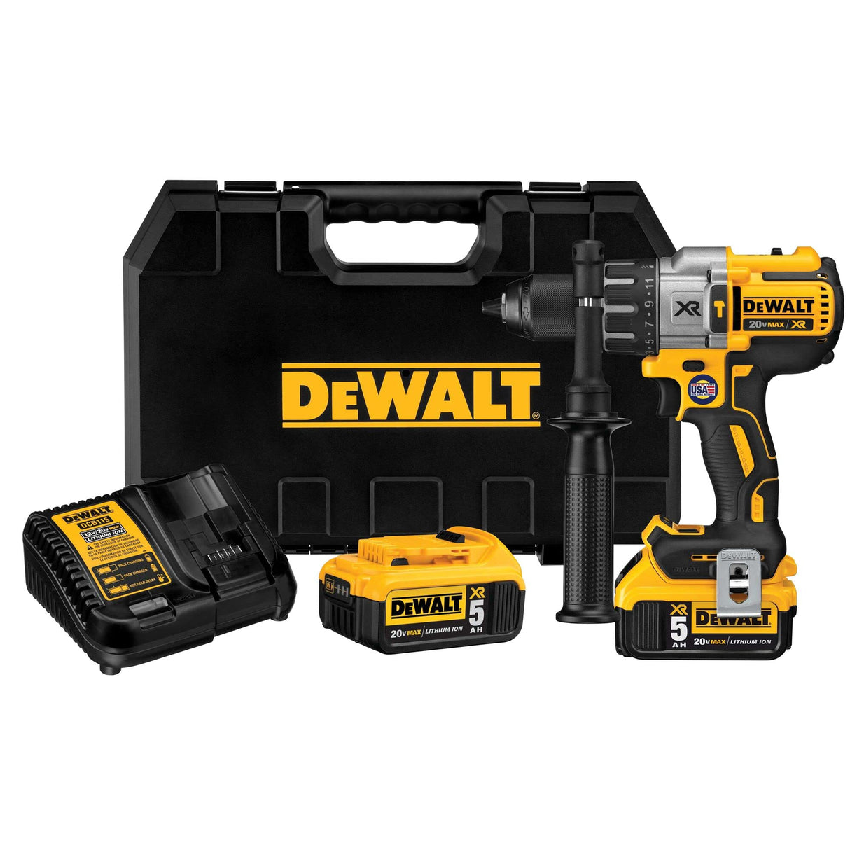 DeWalt DCD996P2 18V Hammer Drill Kit 5Ah×2 Brushless