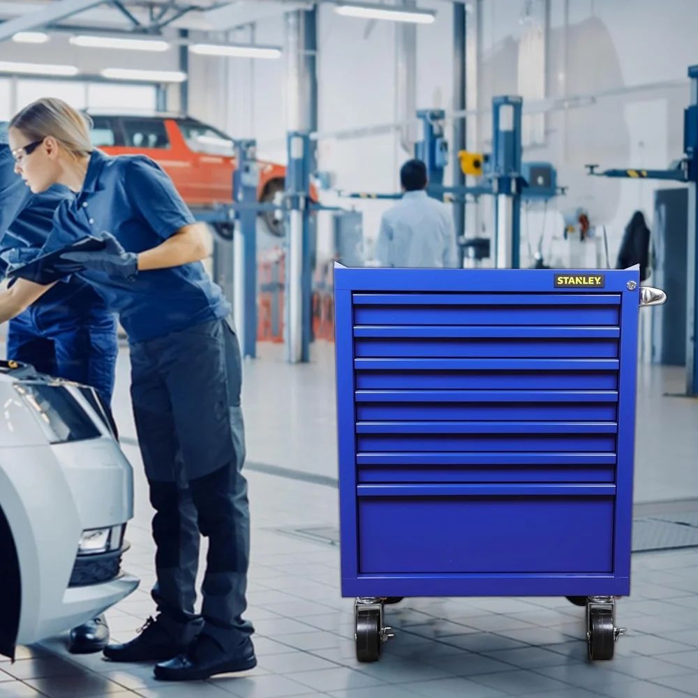 Stanley 7 Drawer Eco Roller Cabinet Blue