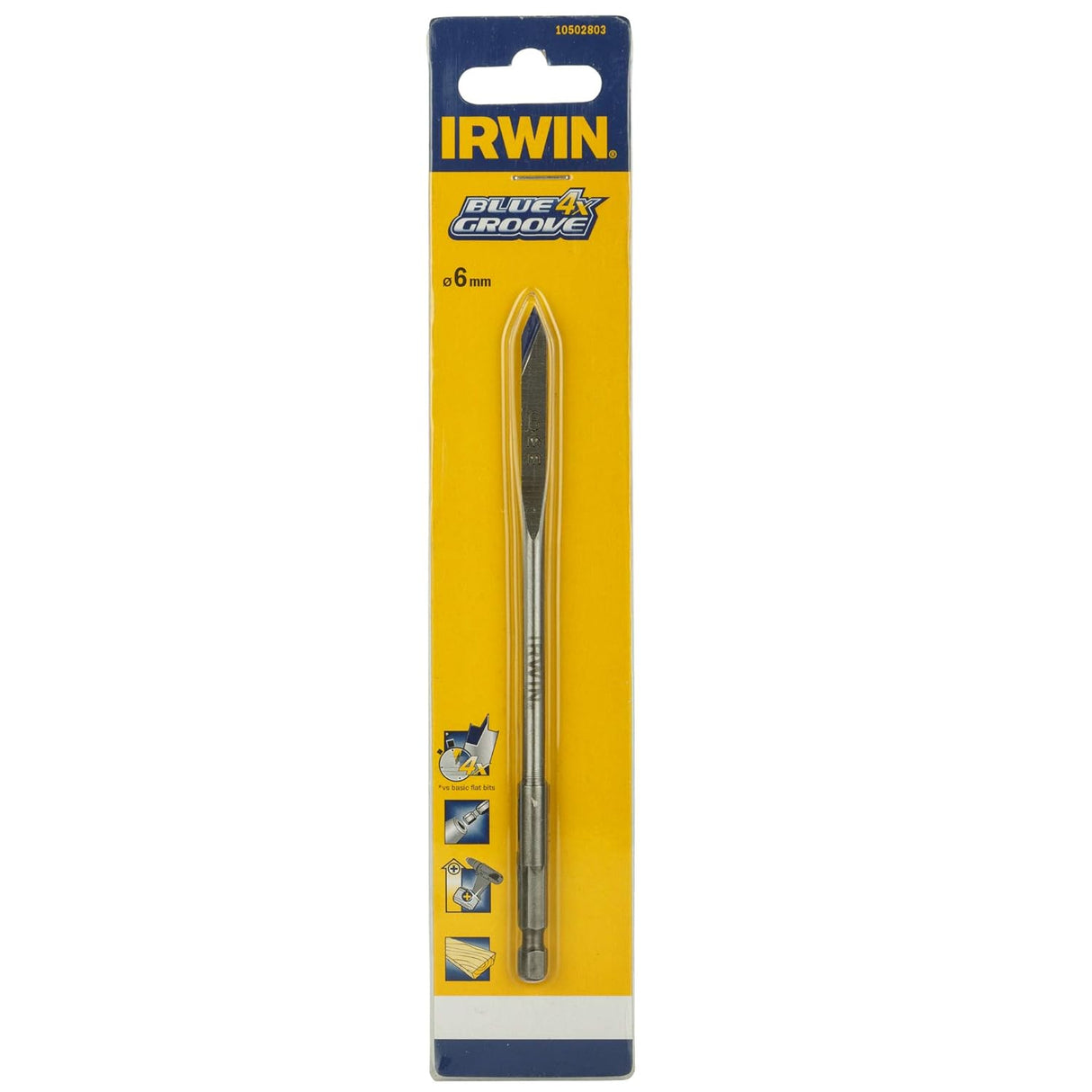 Irwin 10502803 Blue Groove Flat Bit 6x157mm