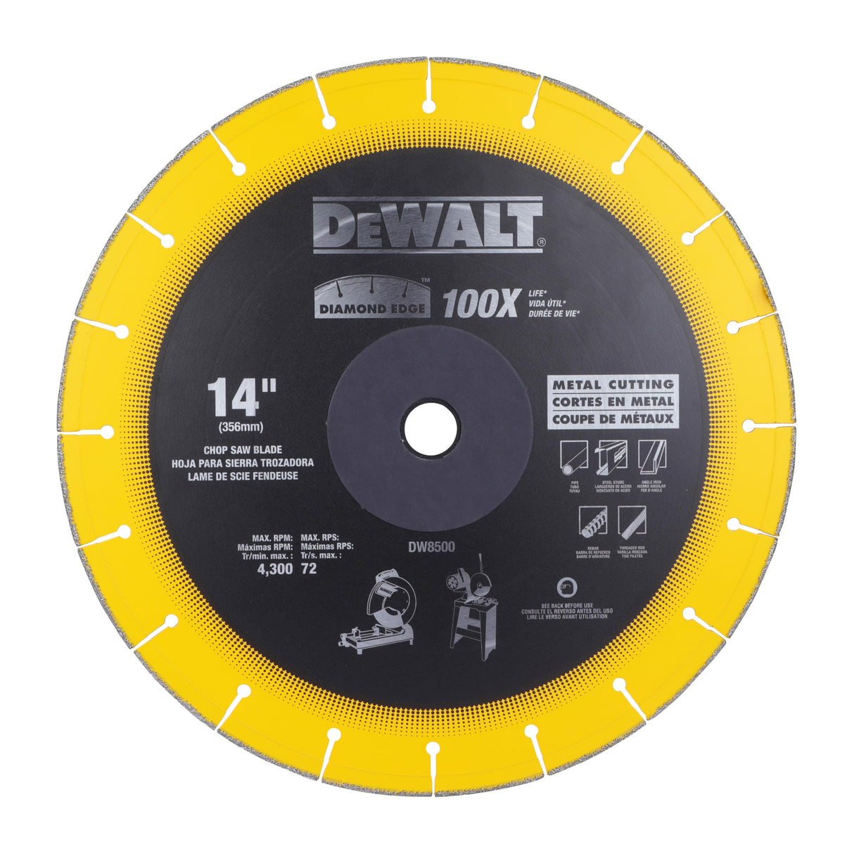 DeWalt DW8500 14" Diamond Chop Saw Disc