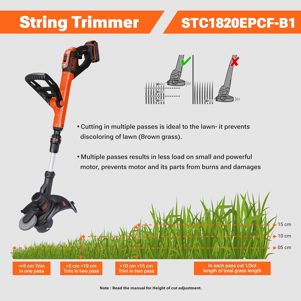 BLACK+DECKER STC1820EPCF-B1 18V String Trimmer