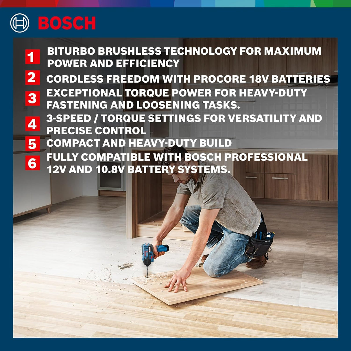 Bosch GDR 12V‑EC Professional Impact Wrench - Tools Warehouse