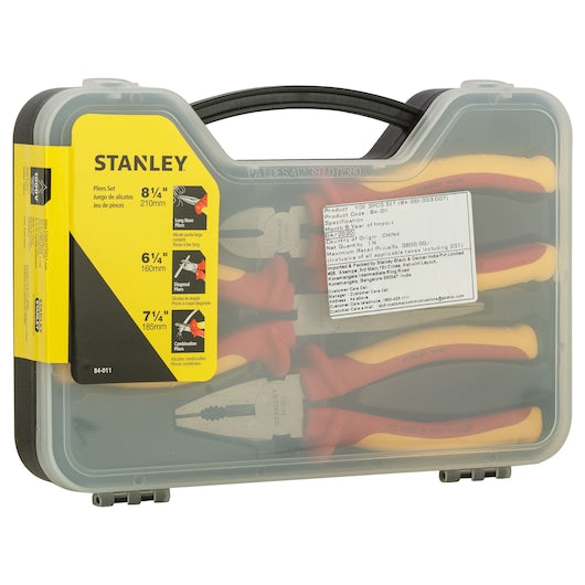 Stanley VDE 3‑Piece Insulated Plier Set