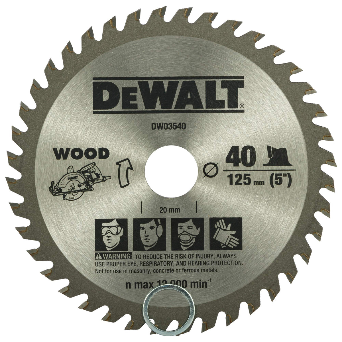 DeWalt DW03540 125mm 40T TCT Circular Saw Blade