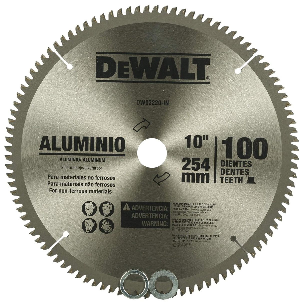DeWalt DW03220 10" 100T Aluminium Cutting Disc