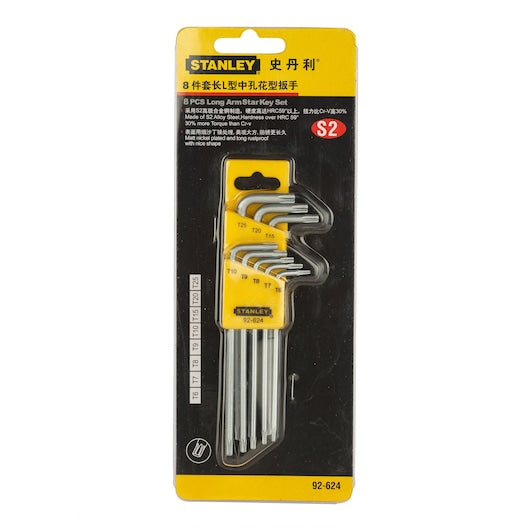 Stanley 8pc Long L‑Type Tamperproof Torx Hex Key - Tools Warehouse
