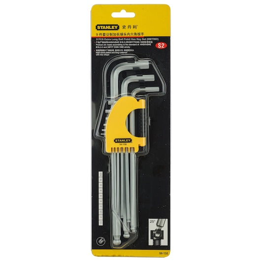 Stanley 9pc Extra Long Ball Point Hex Key - Tools Warehouse