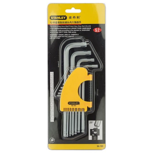 Stanley 12pc Long Ball Point Hex Key - Tools Warehouse