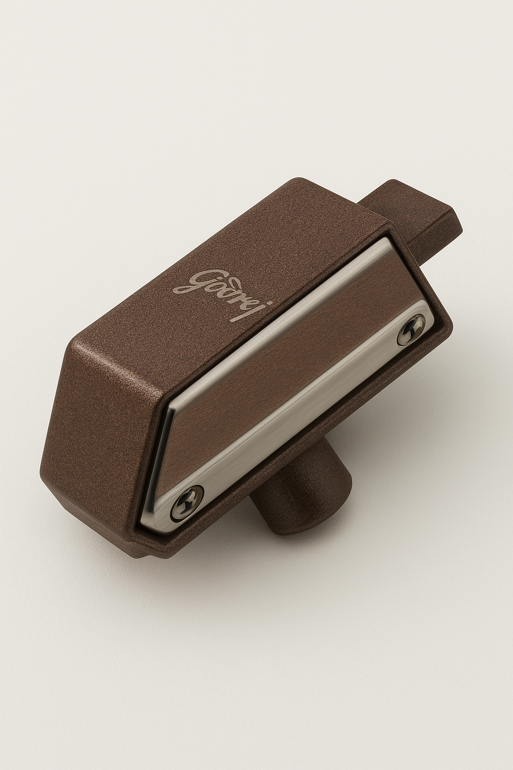 Brown harmonica on a white background