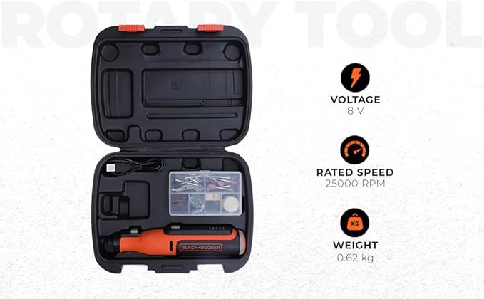 BLACK+DECKER BCRT8K35 8V Cordless Rotary Tool Kit