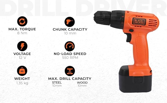 BLACK+DECKER CD121K50 12V Drill Driver Kit