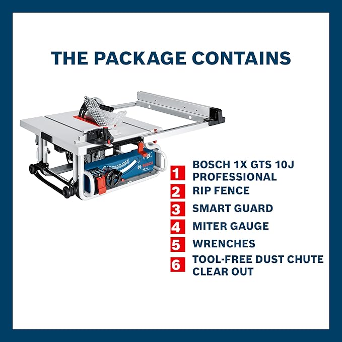 Bosch GTS 10 J Professional Table Saw - Tools Warehouse