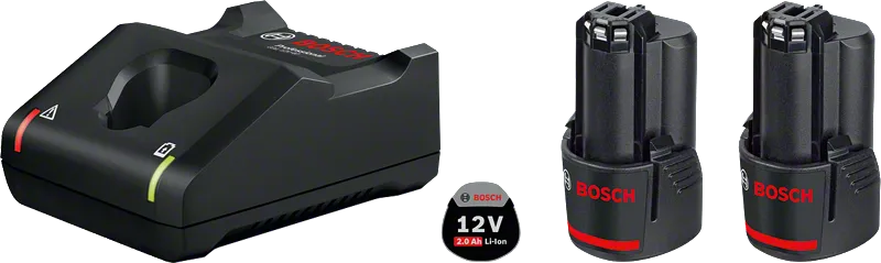 Bosch 12V 2.0Ah Battery Twin Pack with GAL 12V-40 Charger