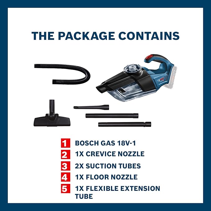 Bosch GAS 18V-1 Cordless Vacuum Cleaner (Solo) - Tools Warehouse