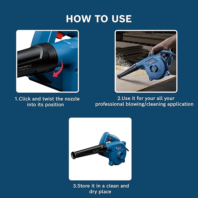 Bosch GBL 650W Air Blower Blue 1Yr Warranty - Tools Warehouse