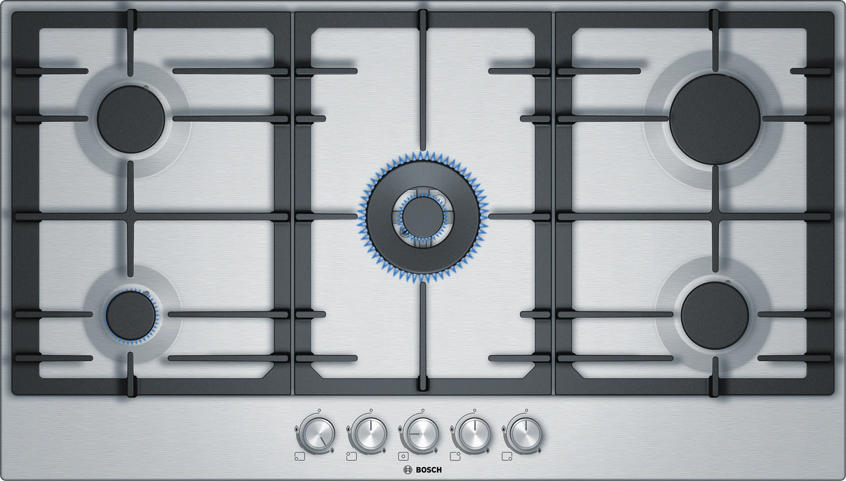 Bosch Global Pro Stainless Steel Gas Hob 90cm 5 Burners PCQ9B5O90I