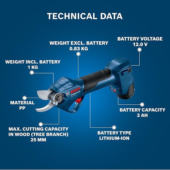 Bosch Pro Pruner 12V Cordless Secateur + Battery - Tools Warehouse