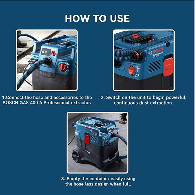 Bosch Professional GAS 400 Industrial Vacuum - Tools Warehouse