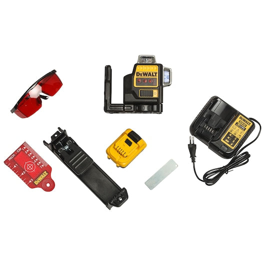 DeWalt 12V XR 3x360 Cross Line Red Laser 1x2Ah