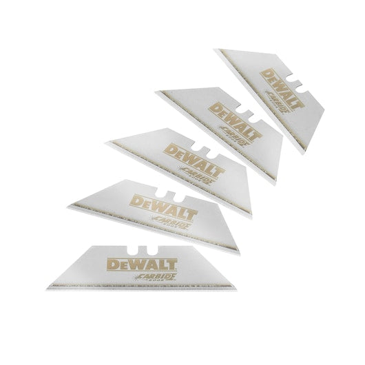 DeWalt 61mm Tungsten Carbide Utility Blades 5Pc