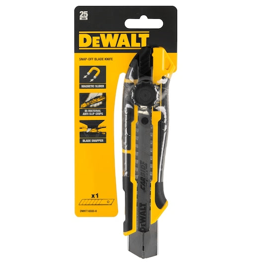 DeWalt 25mm Snap‑Off Knife with Wheel Lock