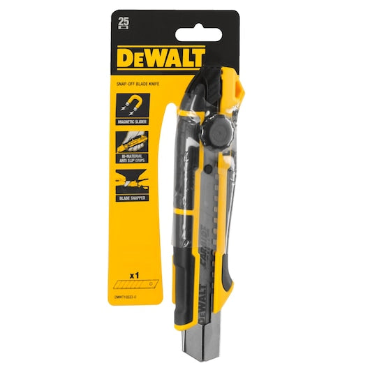 DeWalt 25mm Snap‑Off Knife with Wheel Lock