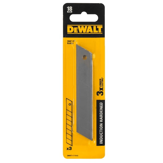 DeWalt 18mm Snap‑Off Blades 3Pc Hardened