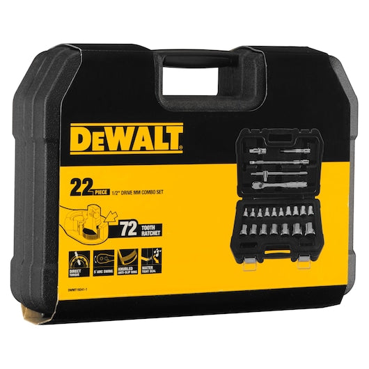 DeWalt 22 Pc 1/2 inch Drive 6PT Socket Set