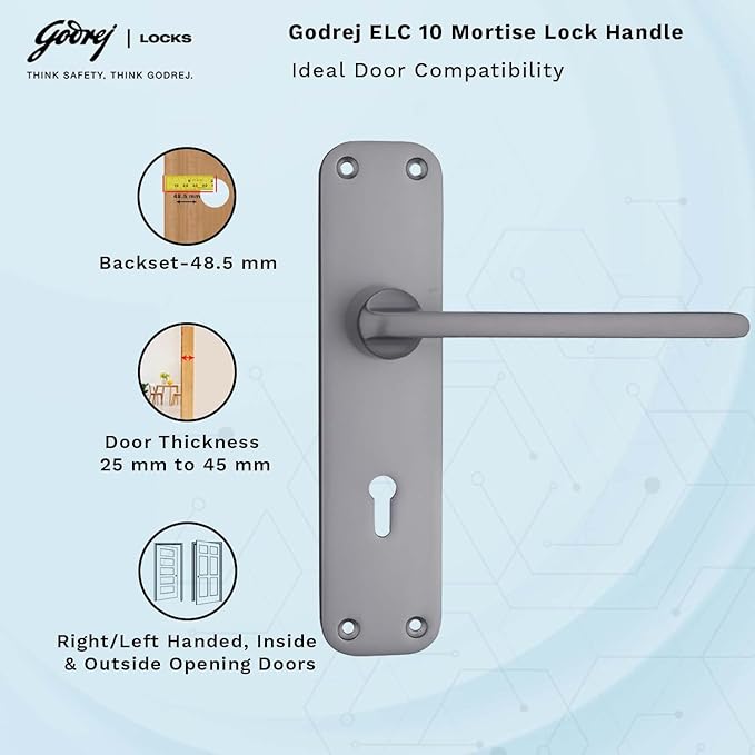 ELC 10 6 Lever Mortise Lock Matte Black Model 5015