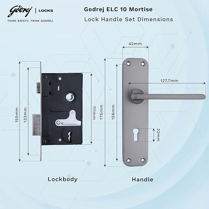 ELC 10 6 Lever Mortise Lock Matte Black Model 5015