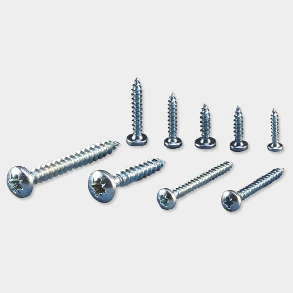 Ebco PAN Head Chipboard Screw - Zinc Plated White