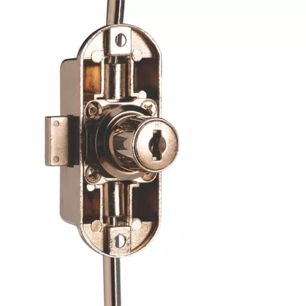 Ebco Wardrobe Lock – 3 Point, 22mm, Nickel Plated