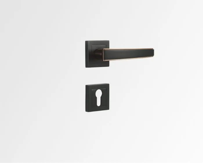 Godrej NEH 06 200 mm Door Handle Set 1CK - Matte Black Rose