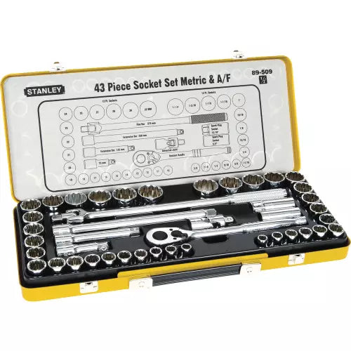Stanley 43-Pc 1/2" Pear Head Ratchet Set (Metric/Imp)