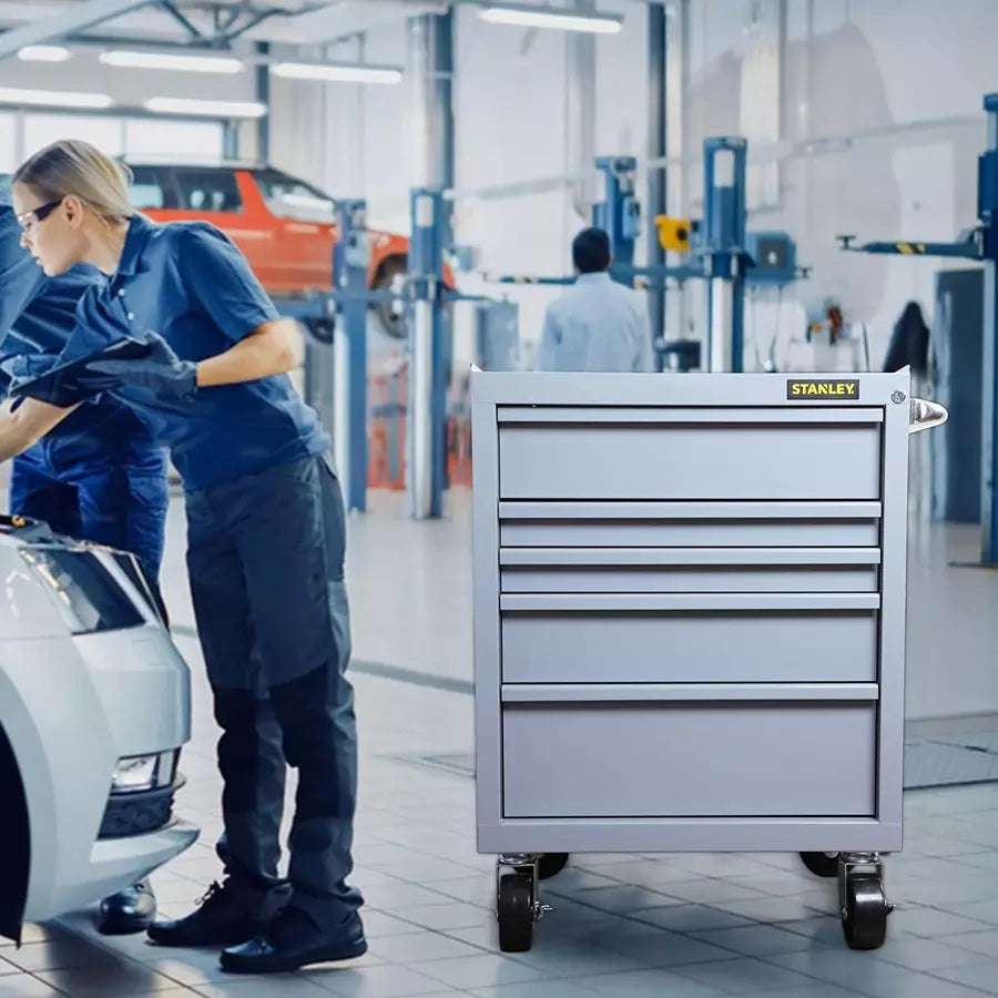 Stanley 5 Drawer Eco Roller Cabinet Grey