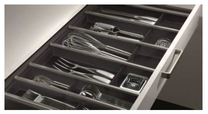 Hafele Cuisio Cutlery Insert for Matrixbox Premium Black Translucent
