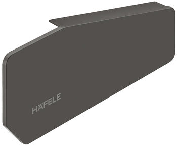 Gray metal bracket with 'Hafele' branding on a white background